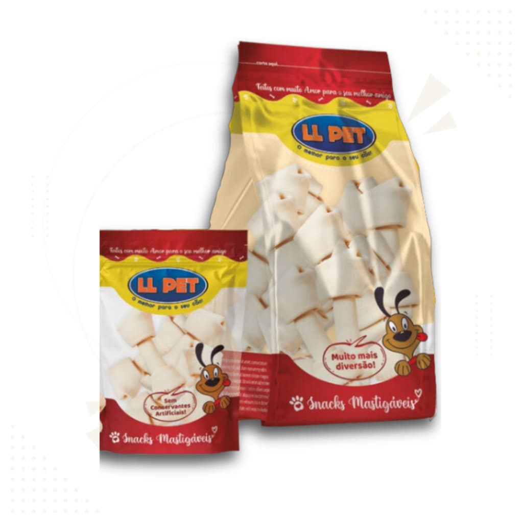 Osso Ossinho Petisco Nó 4/5 para Cães Cachorros LL PET 1kg PROMOÇÃO ENVIO IMEDIATO
