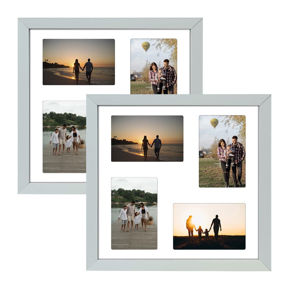 Kit 2 Quadros Porta Retrato Foto 10x15 Paspatur Branca 30x30