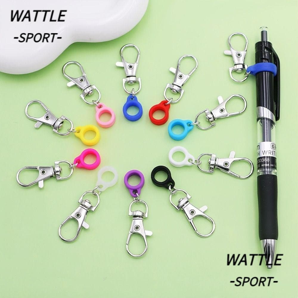 WATTLE 1/6/10PCS Suporte De Caneta Com Fecho Lagosta , Clipe De Silicone Braçadeira Multicolorida