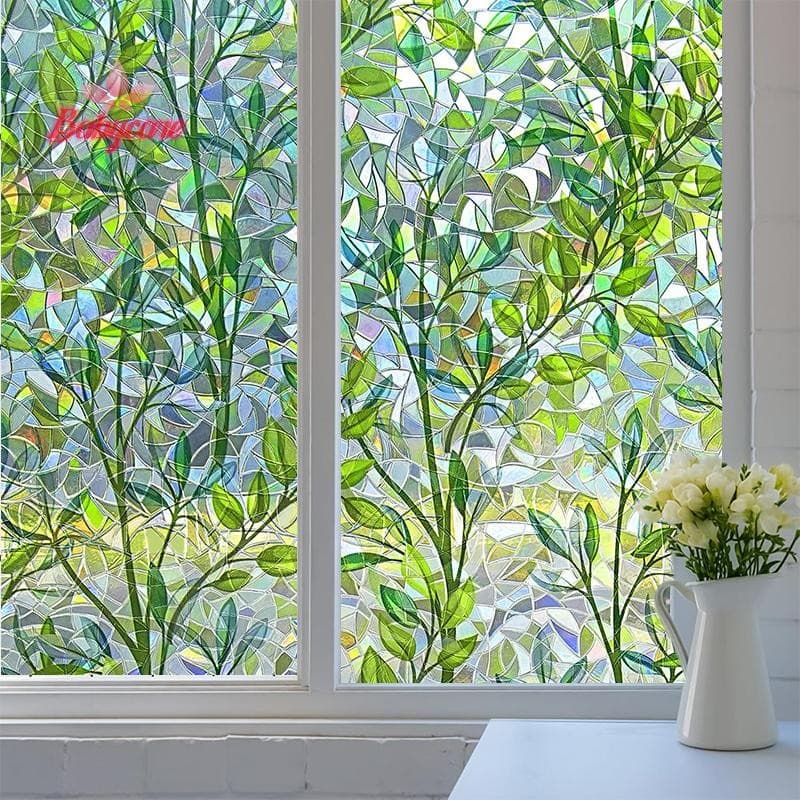 BYCE > Filme De Privacidade De Janela Reciclável A Laser 3D-Proteção Decorativa Vitral Estático Novo