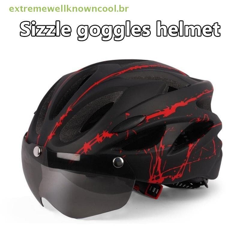 EWC Capacete De Ciclismo Ultraleve Adulto Unissex Com Óculos Para Esportes Ao Ar Livre Equitação Quente