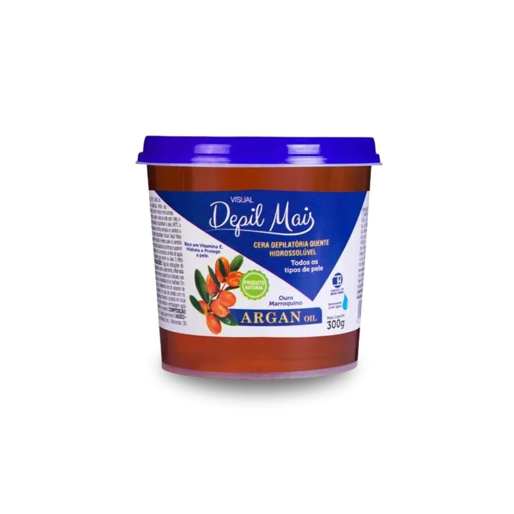 Cera Quente Depilatória Hidrossolúvel Depil Mais Argan 300g