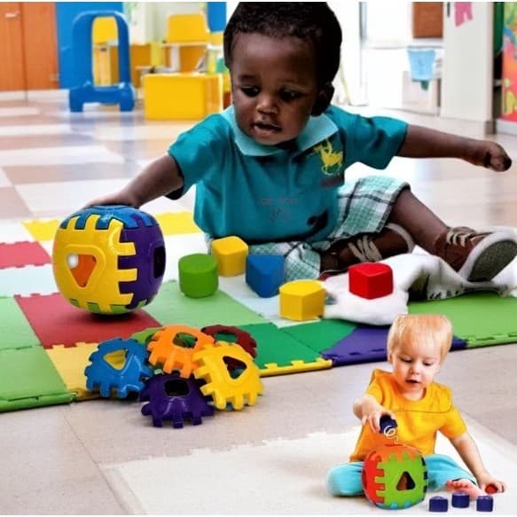 Cubo Didático Monta Desmonta Educativo Com 3 Peças Encaixar Infantil Crianças Colorido