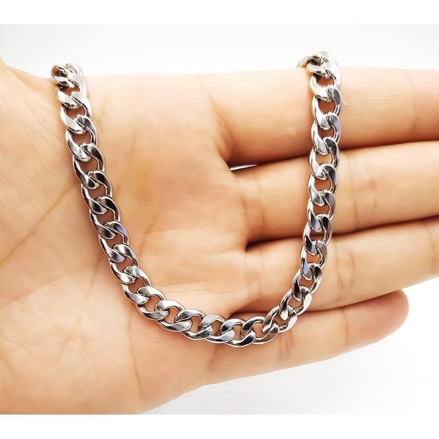 Corrente Masculina Grumet Aço Inox Cirúrgico Prateada 60 Cm