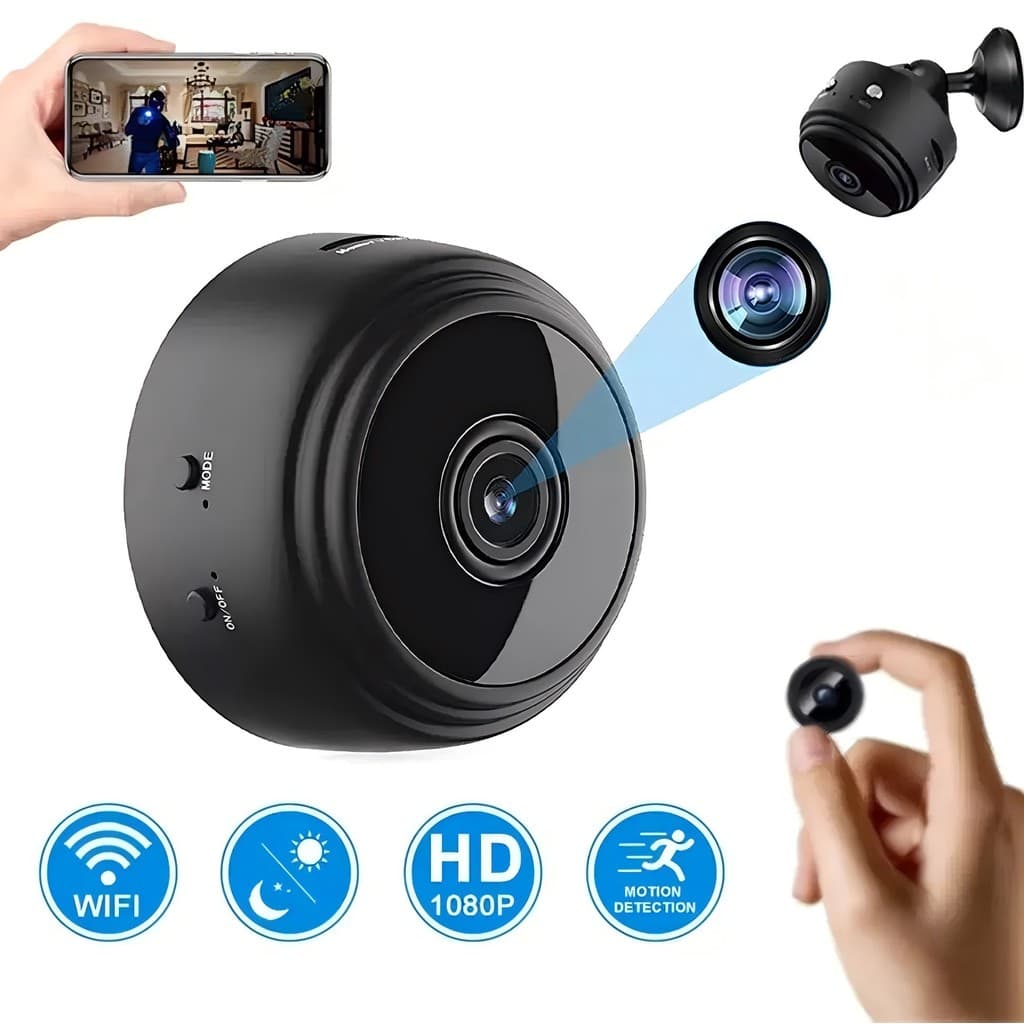 Mini Câmera de Segurança A9 HD Com Sensor de Presença Wi-Fi 110V e Suporte Para Encaixe APROX