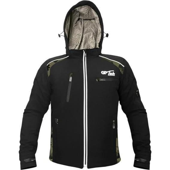 Jaqueta Moto GP Tech Soft Masculina Casual Resistente à Água Proteção Motociclista Preto Camuflada