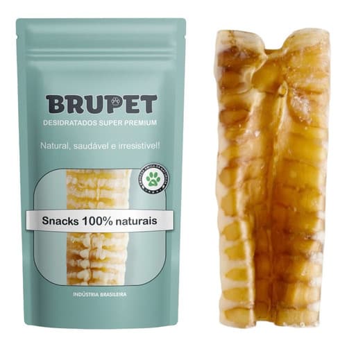 Petisco para cachorro Mordedor 100% Natural Traqueia Pet Bovina Desidratada Cães Brupet