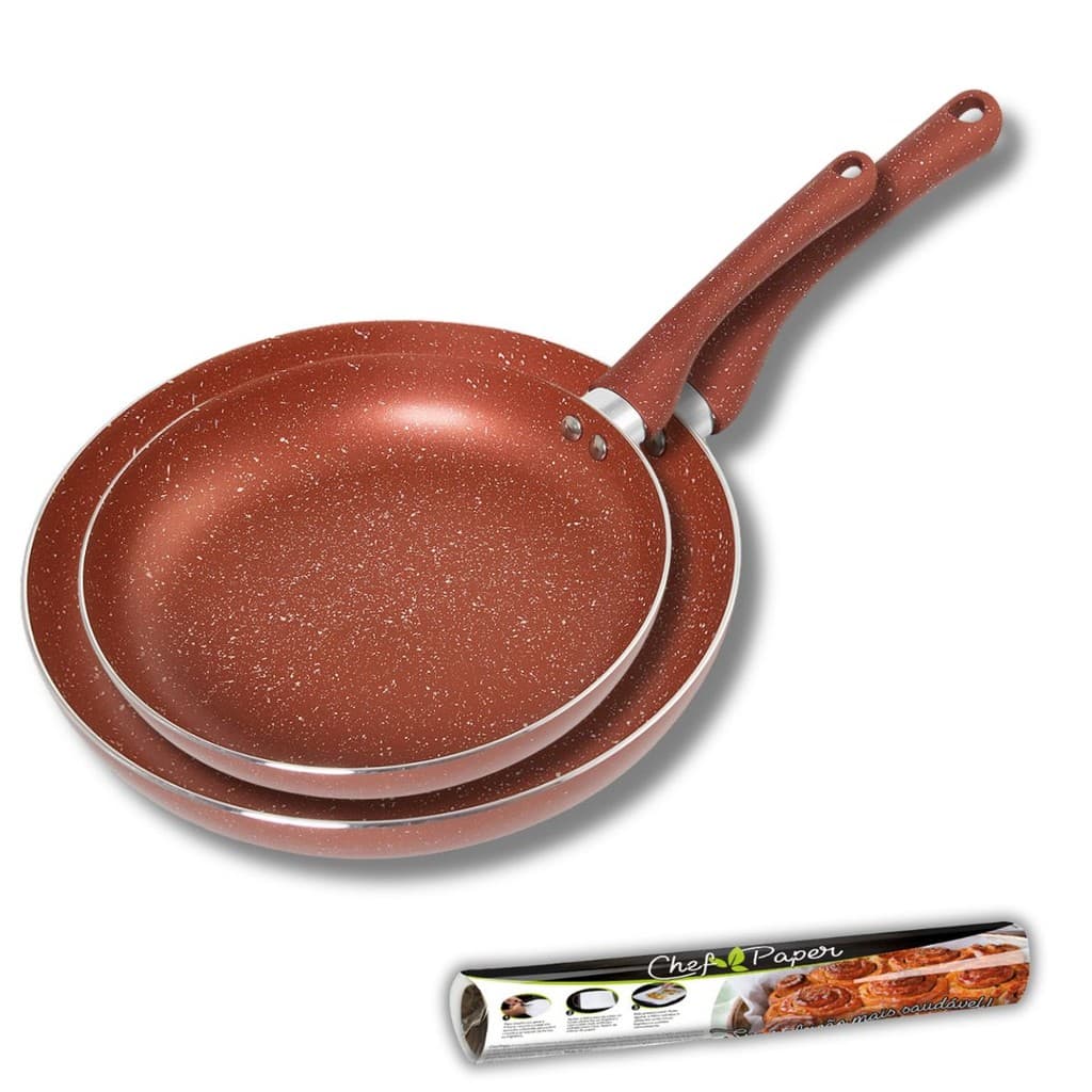 Kit 2 Frigideiras Indução 24cm 20cm Cobre Inox Moda do Chef