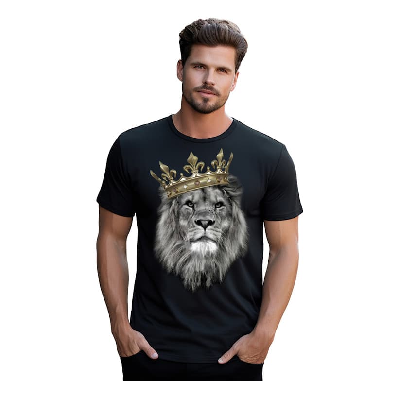 Camiseta Masculina Gospel Leão Da Tribo De Judá Preto - R02