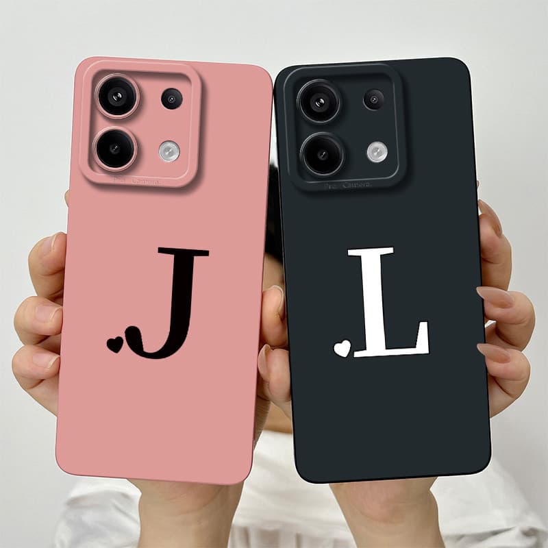 Para Redmi Nota 14S 2025 Bonito Letras Iniciais Lente Protetora Caso À Prova De Choque Xiaomi 4G Silicone Macio TPU Tele
