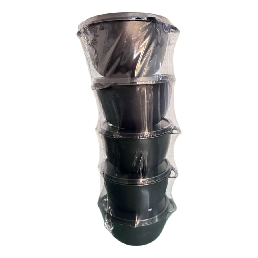 Kit 5 Potes De Armazenamento Preto Novo