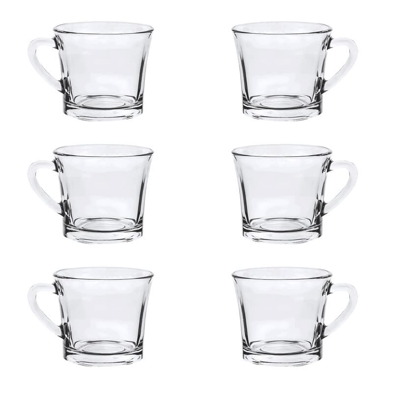 Jogo 6 Xicaras Vidro Para Chá Café Cappuccino 175ml Transparente