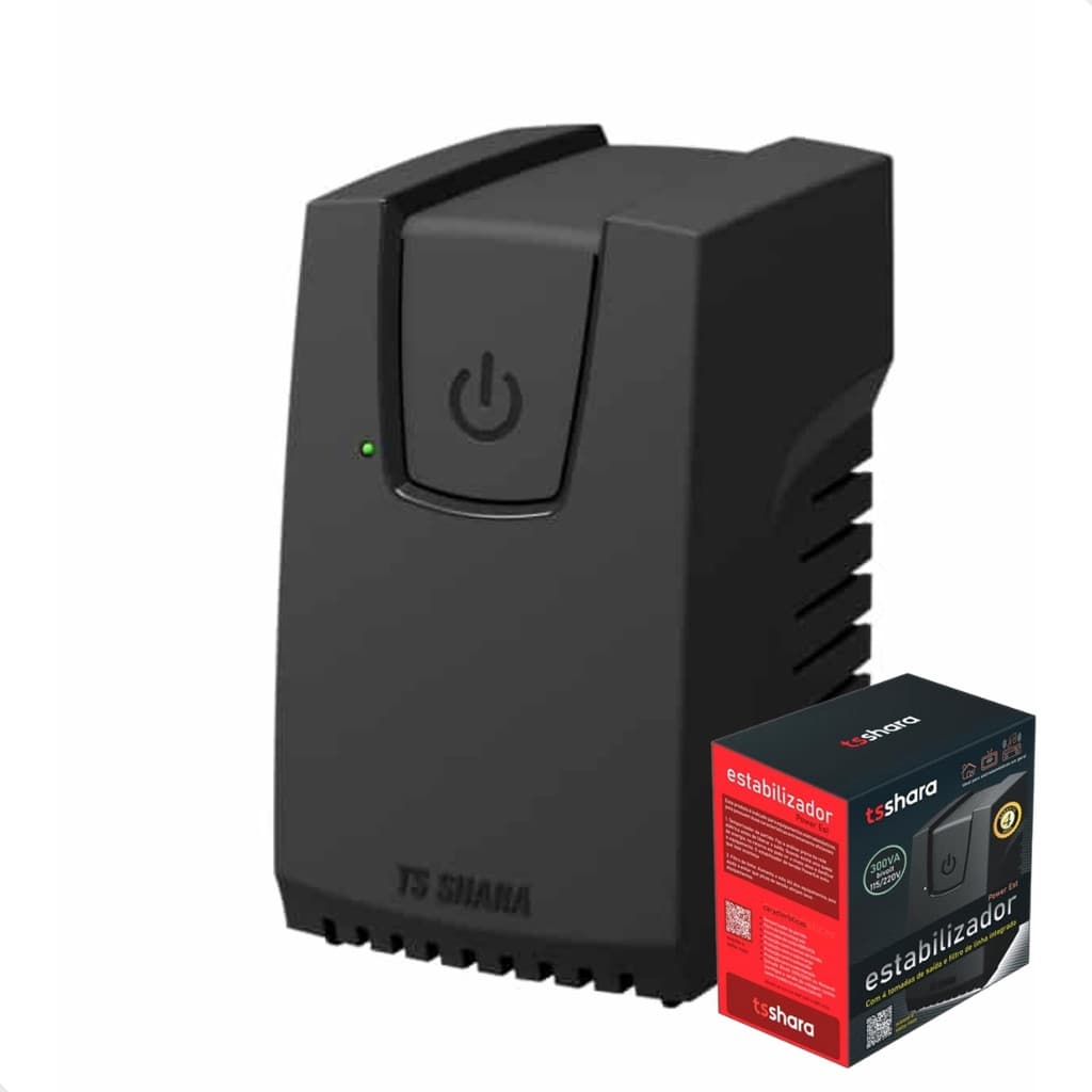 Estabilizador de Voltagem Protetor de Energia 300va Entrada Bivolt Saída 115v para PC TV Impressoras
