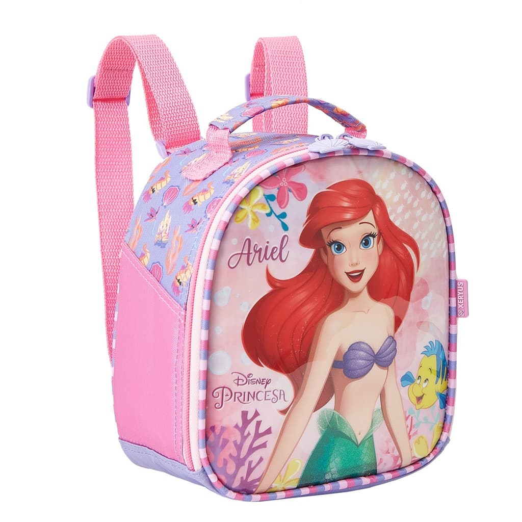 Lancheira Escolar Ariel Pequena Sereia Bolsa Térmica Infantil