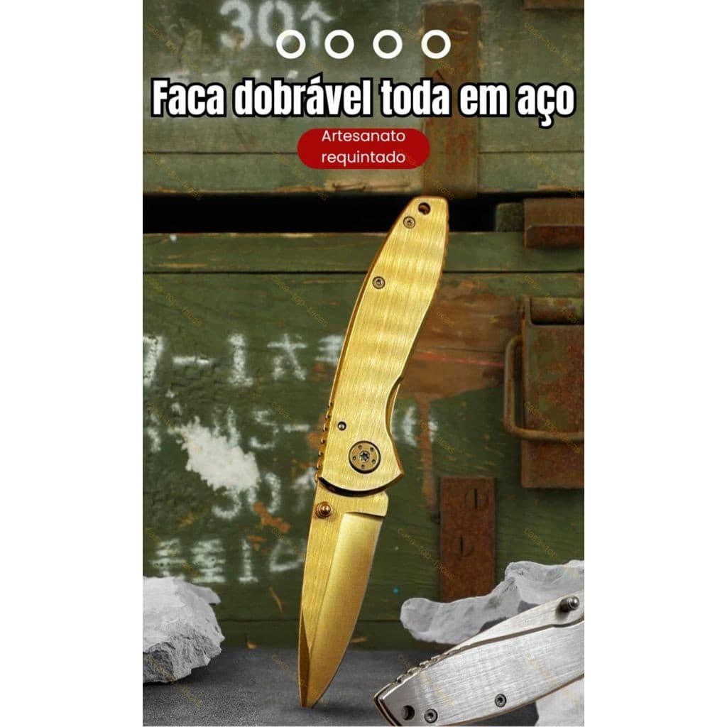 Faca dobrável Multiuso toda em aço faca de frutas