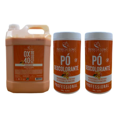 2 Pó Descolorante Pêssego + Ox 5l Pêssego Patrícia Lobo
