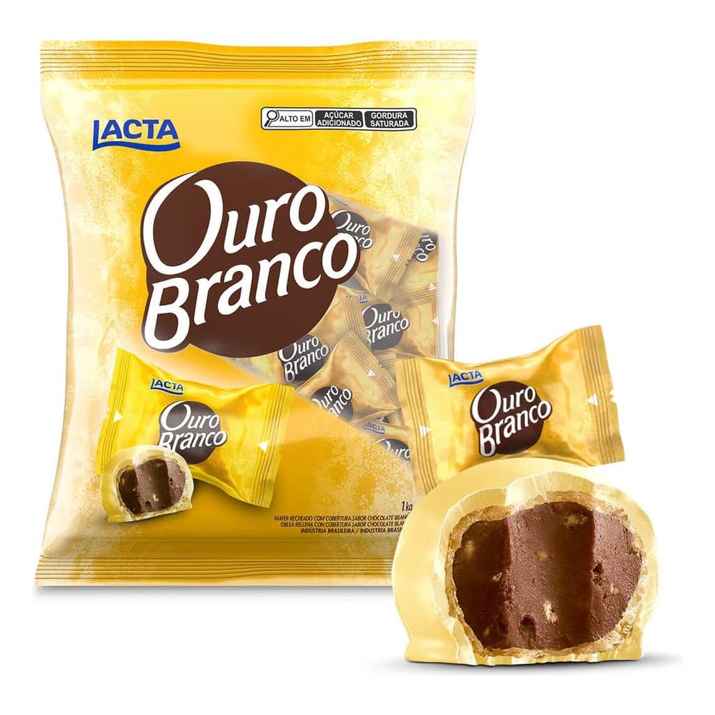 Bombom ouro branco pacote 1kg