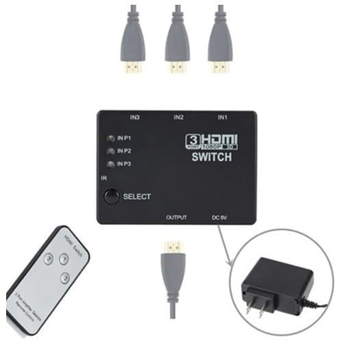 Adaptador Hub Chaveador Comutador Hdmi 3x1 Switch 1080p 4k