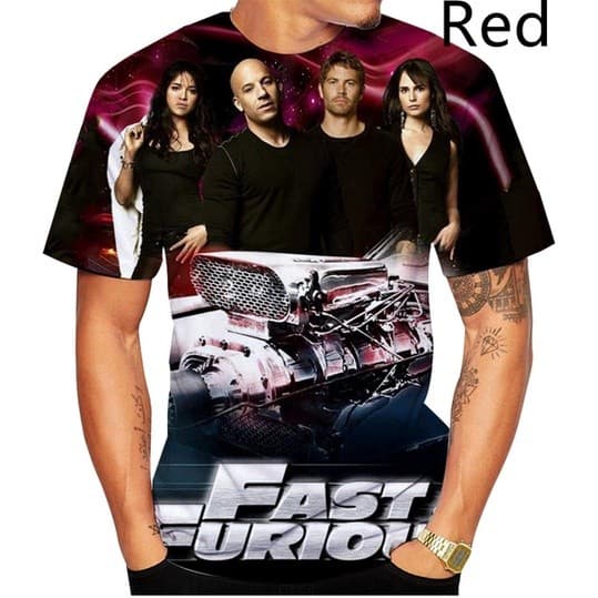 Camiseta Personalizada Com Estampa 3D Velozes E Furiosos