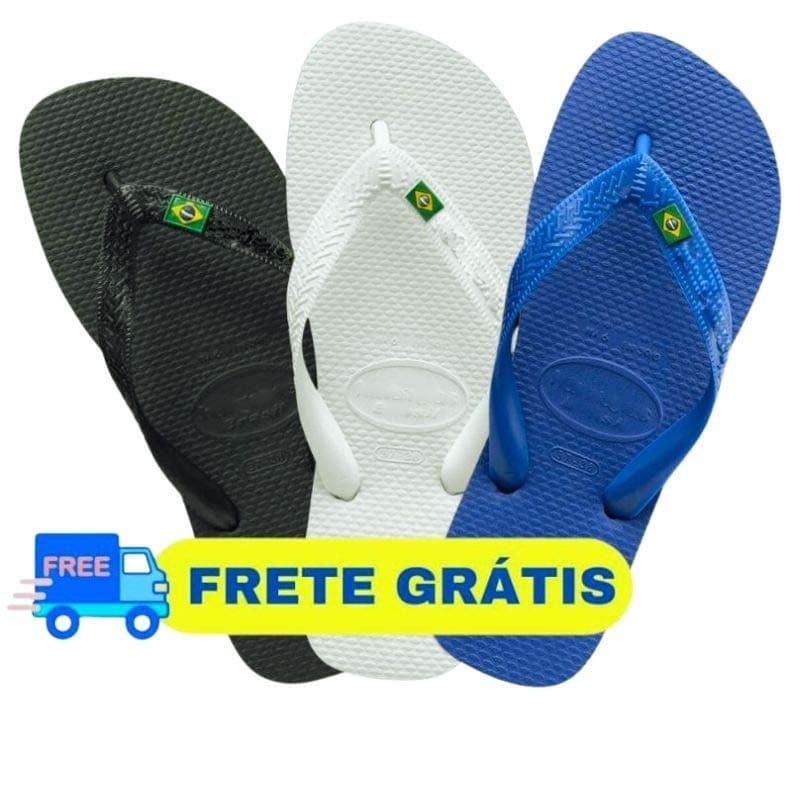 Kit 2 Pares De Chinelo Masculino Feminino Da Bandeirinha Top