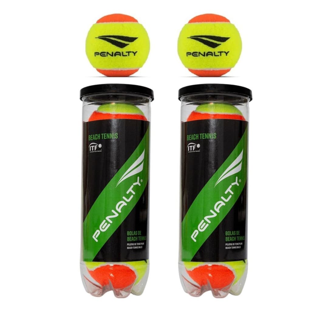 Kit C/6 Bolinhas Beach Tennis Profissional Penalty - 2 Tubos