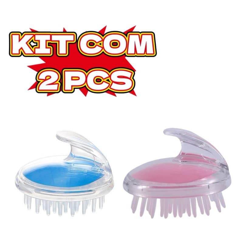 KIT 2 Pcs Escova De Banho Para Massagem Cabelo