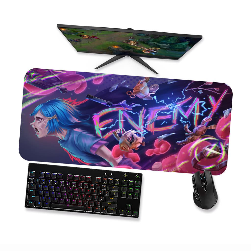Mousepad Arcane Jinx 17 LOL Speed Costurado Mouse pad Gamer 90x40 70x30 80x40 60x40 45x40