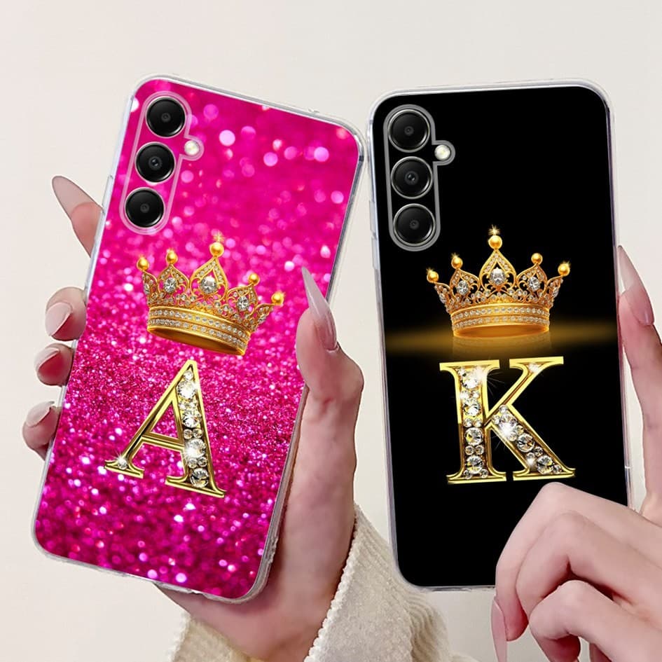 Para Samsung Galaxy A05s Embalagem De Luxo Coroa Letras Silicone Macio Claro TPU Capa Traseira A05s A 05s SM-A057F Caso