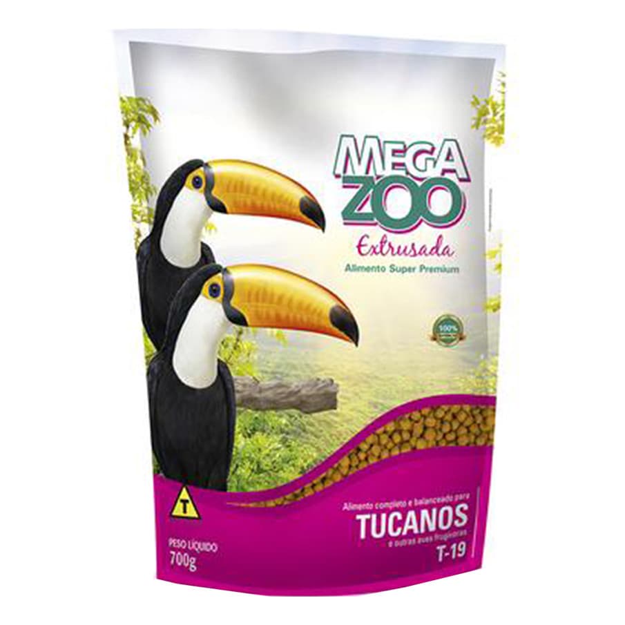 Ração Megazoo Tucanos 700g T19 Super Premium Alimento Completo Para Aves Nutrição Balanceada