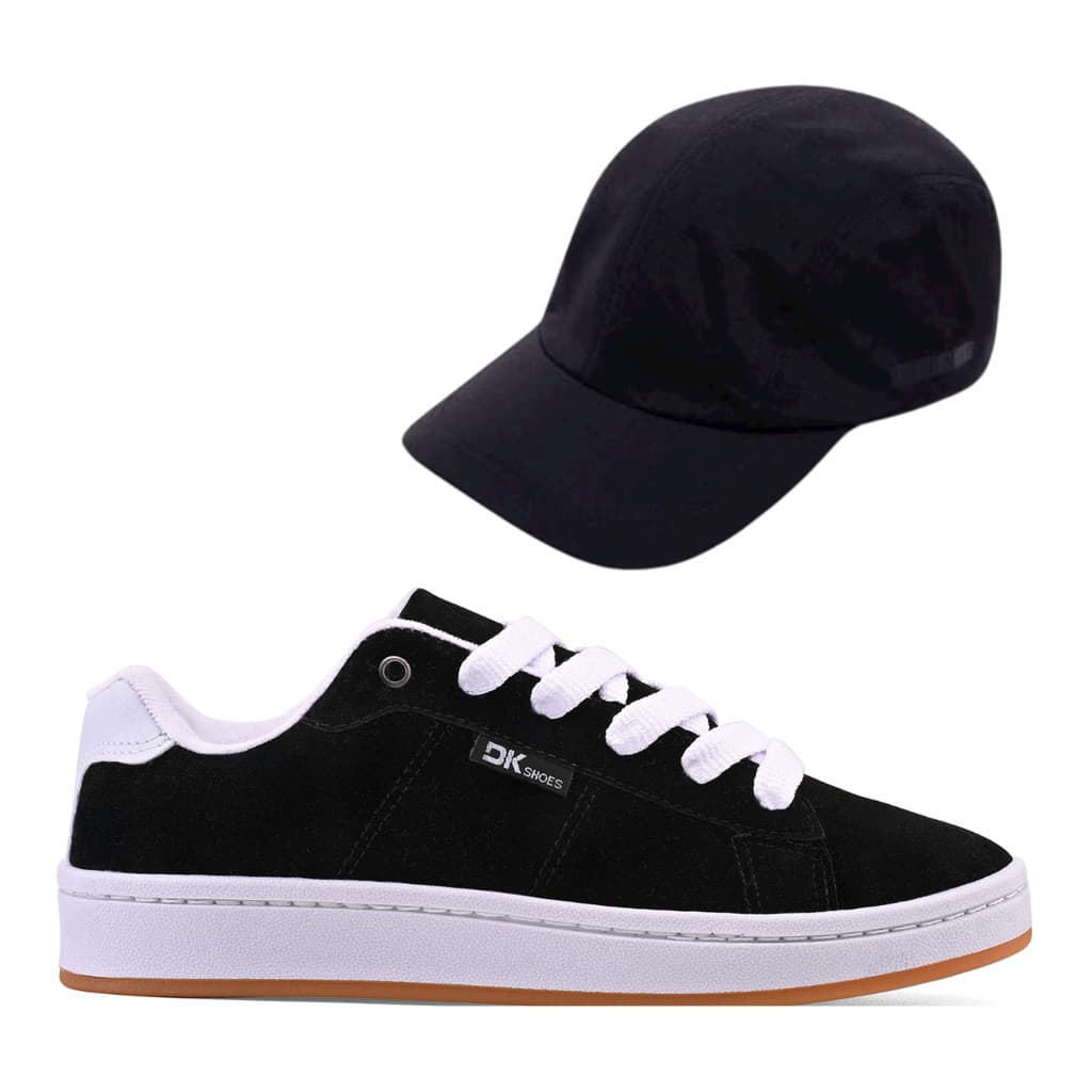 Kit Tênis Original Dk Esportivo Com Boné Para Academia Trilha E Uso Casual com Solado Resistente
