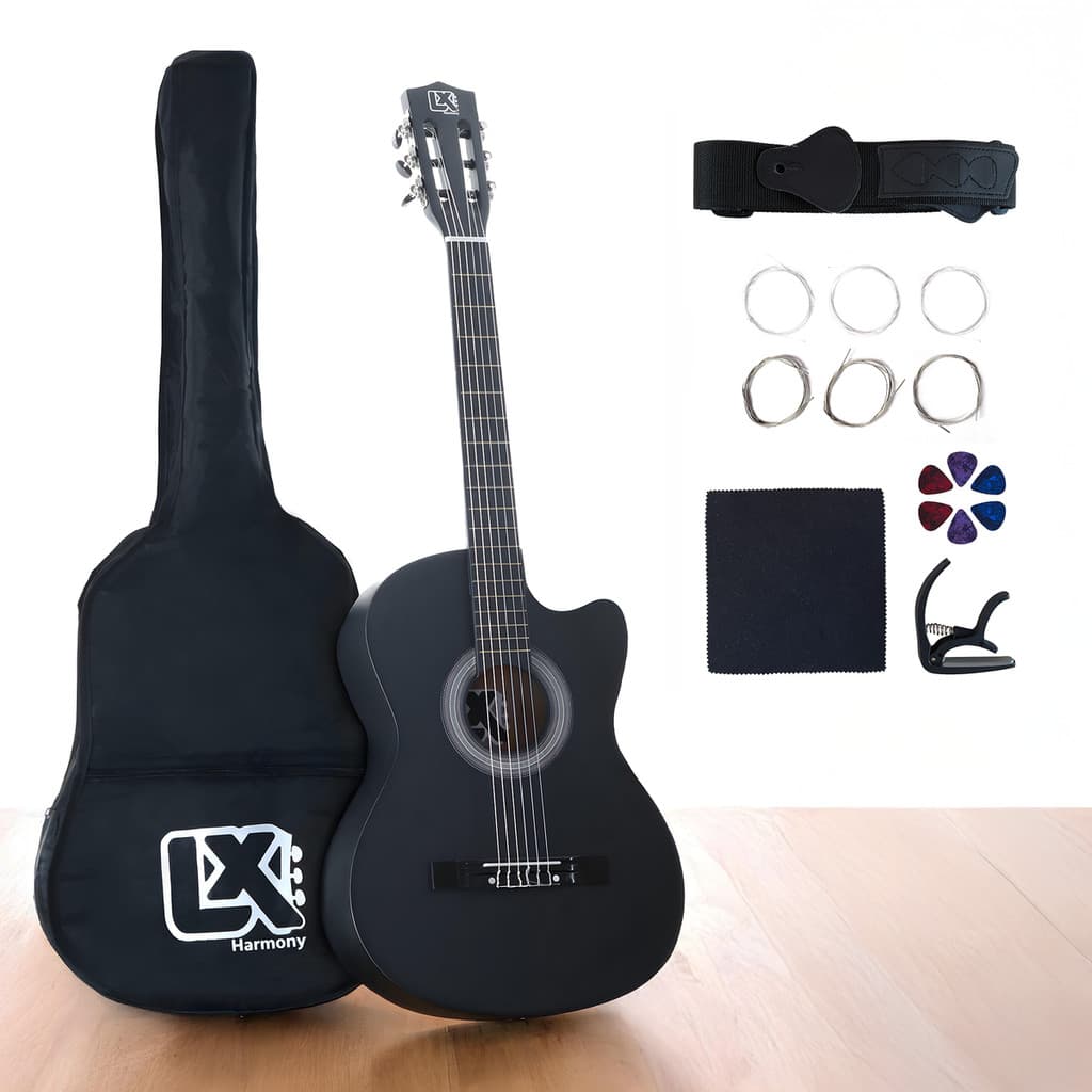 Violão Clássico Acústico Cutaway 38” para Iniciantes - Kit Completo