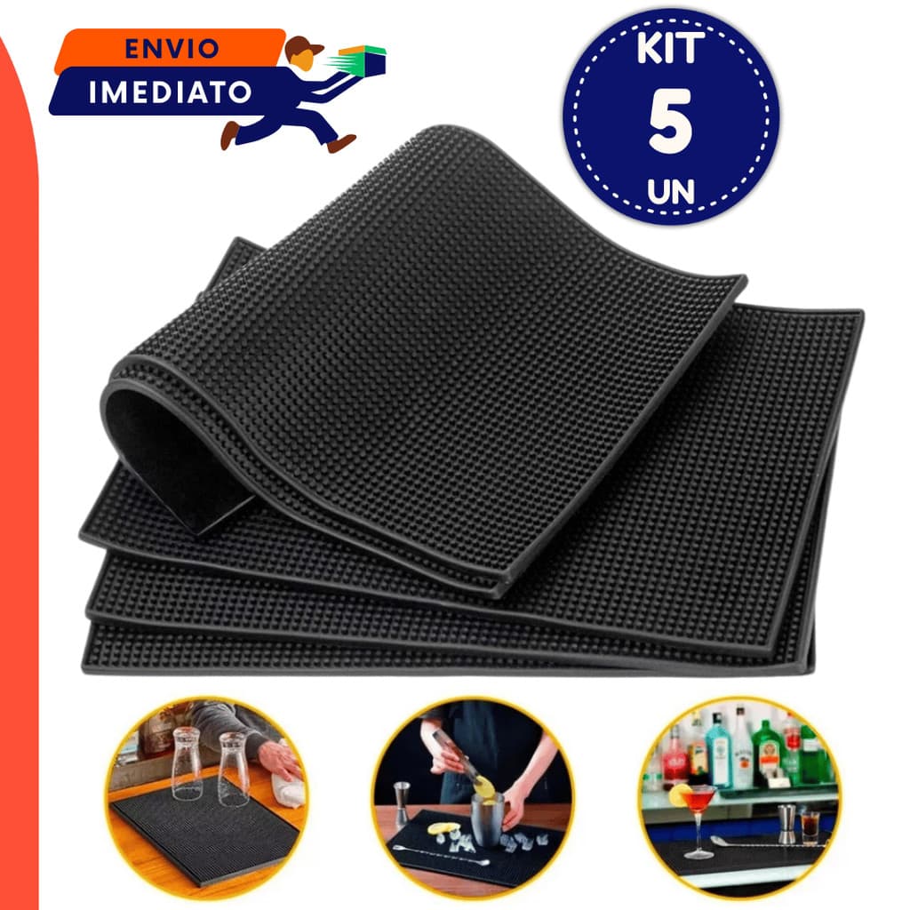 Tapete Escorredor Para Secar Louças Copos Pratos E Talheres 30x15cm  5 Unidades