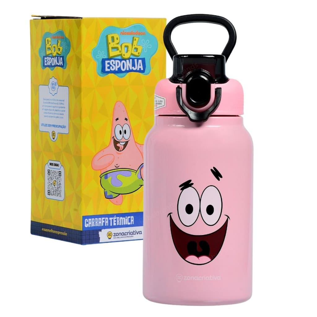 Garrafa Térmica Jupiter 500ml Patrick Bob Esponja Nickelodeon - Zona Criativa