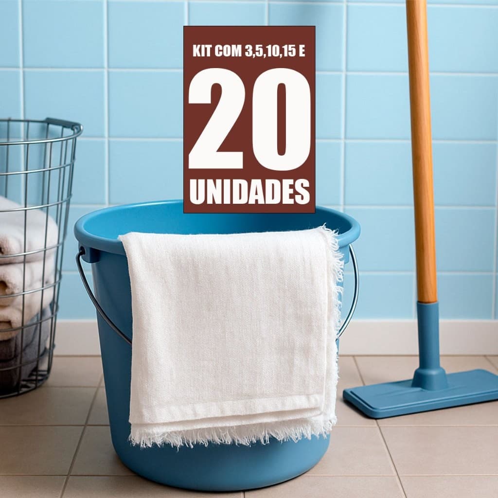 Kit de Pano de Chão Grande e Alvejado - Duplo e 100% Algodão para Limpeza 45x68