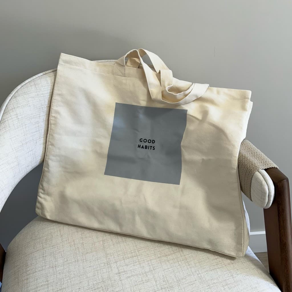Bolsa Ecobag Sacola Grande em Sarja Algodão Cru - Good Habits