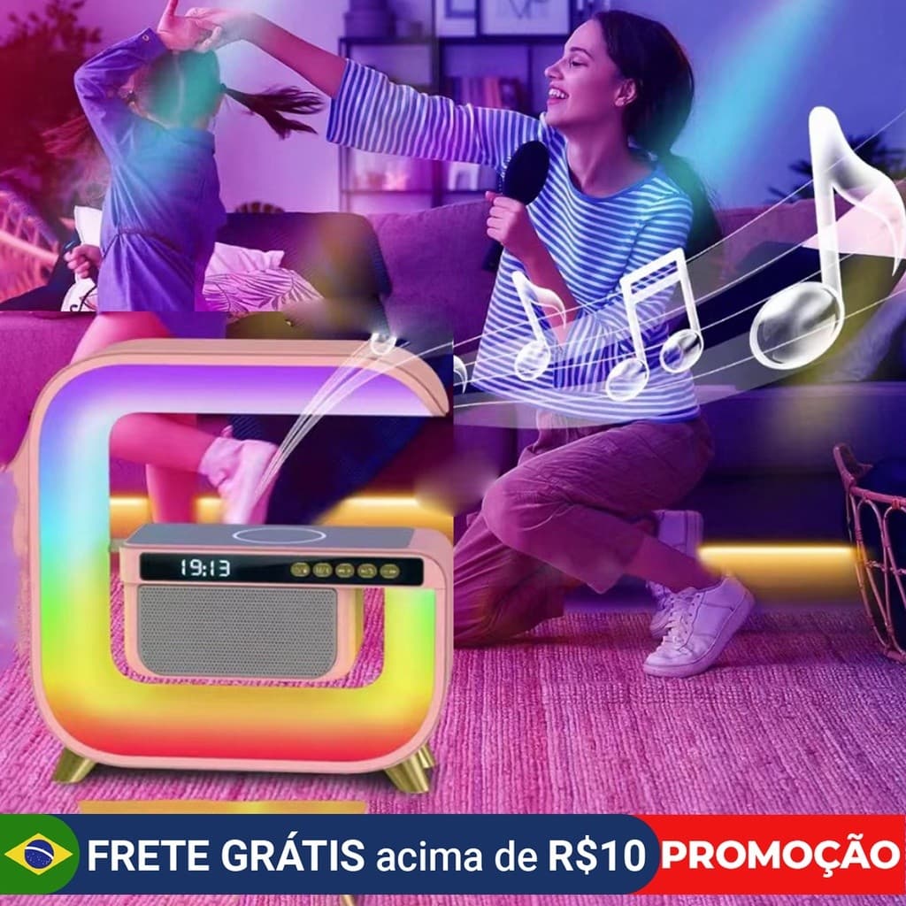 G3 Caxinha de Som G-Speaker Luz RGB Inteligente De Palco Alto-Falante Bluetooth Com Carregamento Rápido Sem Fio De Sete