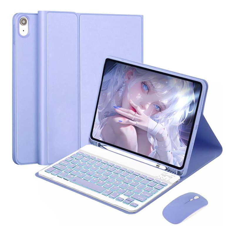 capa com teclado iluminado e mouse para 2022 iPad 10ª Geração ou 2025 iPad 11ª Geração A16