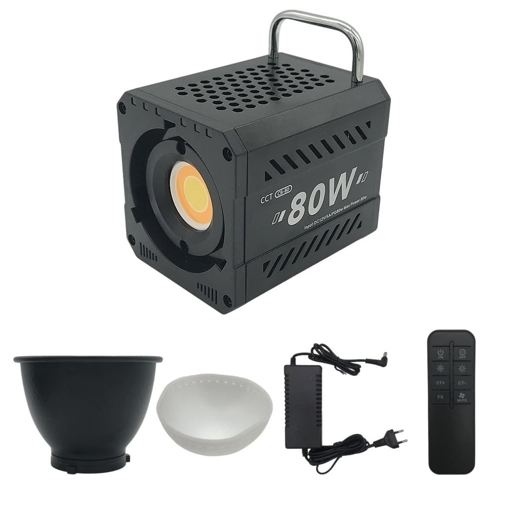 Iluminador LED COB CB-80 80W Bicolor c/ Controle remoto