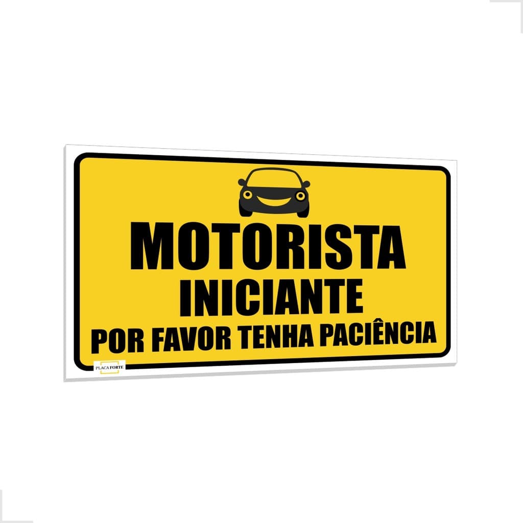 Adesivo Motorista Iniciante Tenha Paciência Manta Magnética 25x15cm