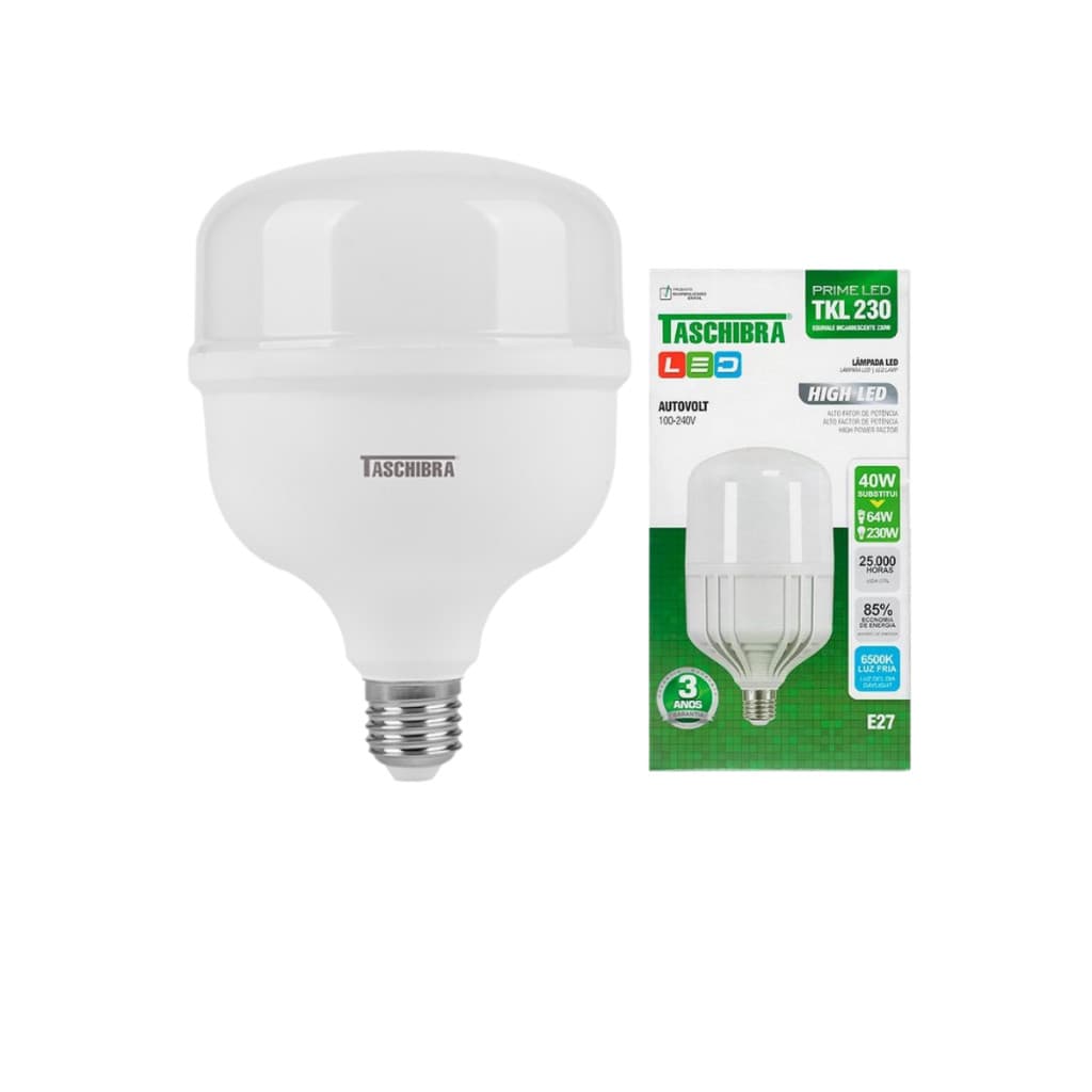 Lâmpada Led 40w Bulbo E27 6500k Branco Frio Taschibra