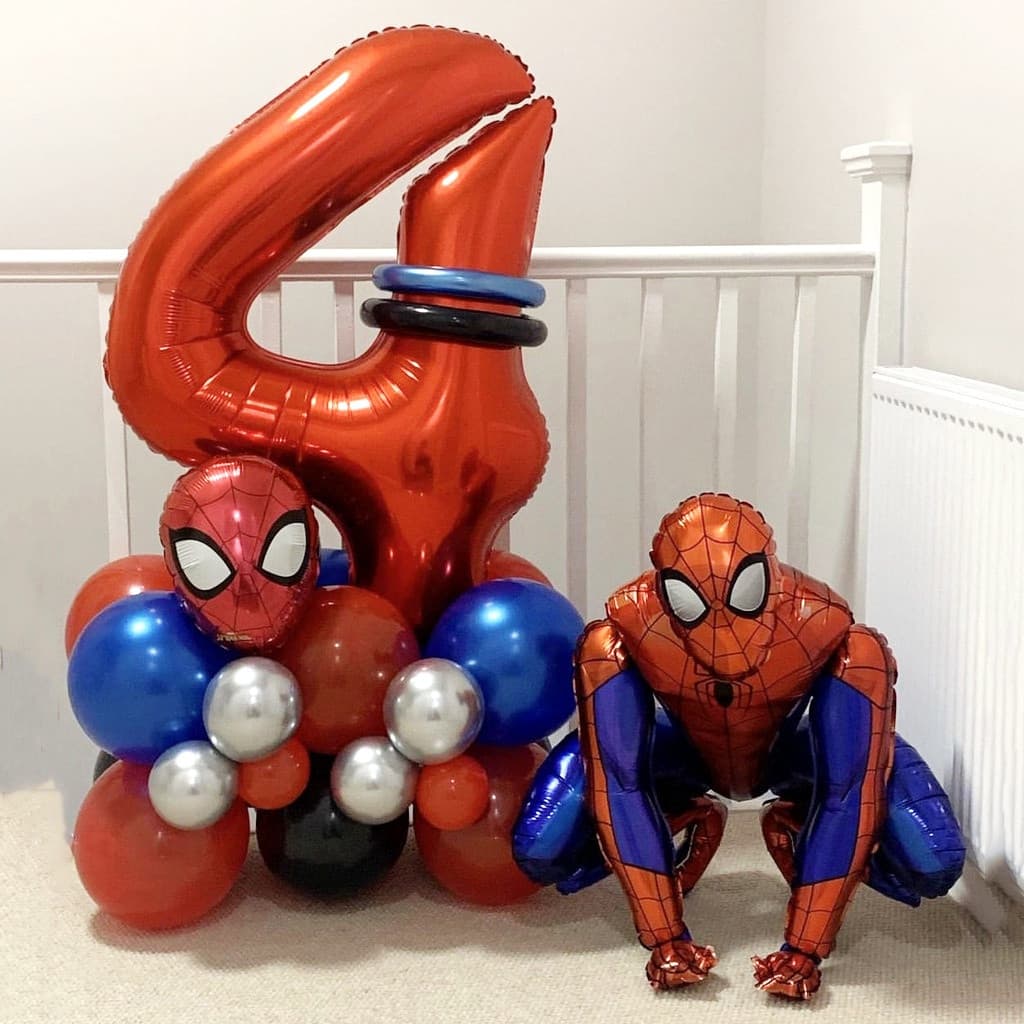 1 Conjunto Balões Látex Super-herói Vermelho Azul Decoração Festa Aniversário Menino