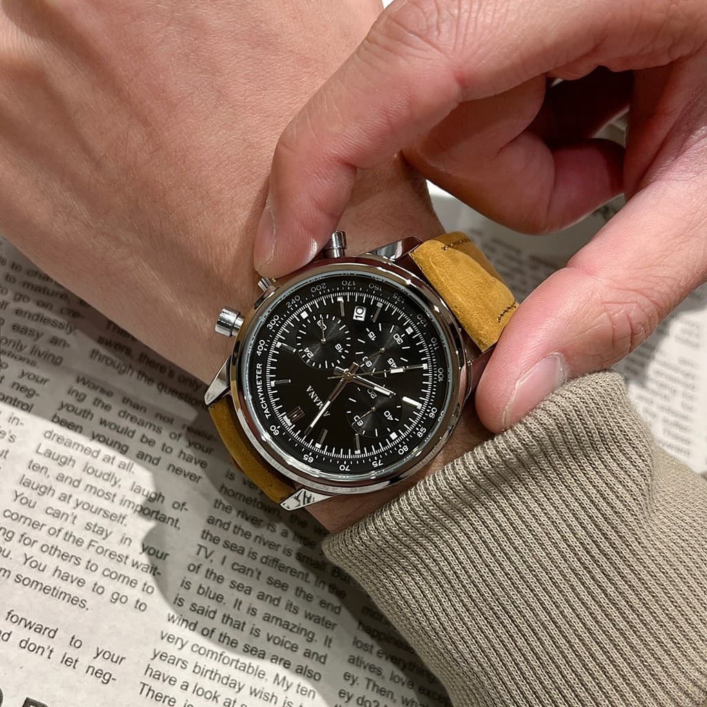 Relógio masculino com cinto de marca suíça novo estilo multifuncional relógio de quartzo masculino