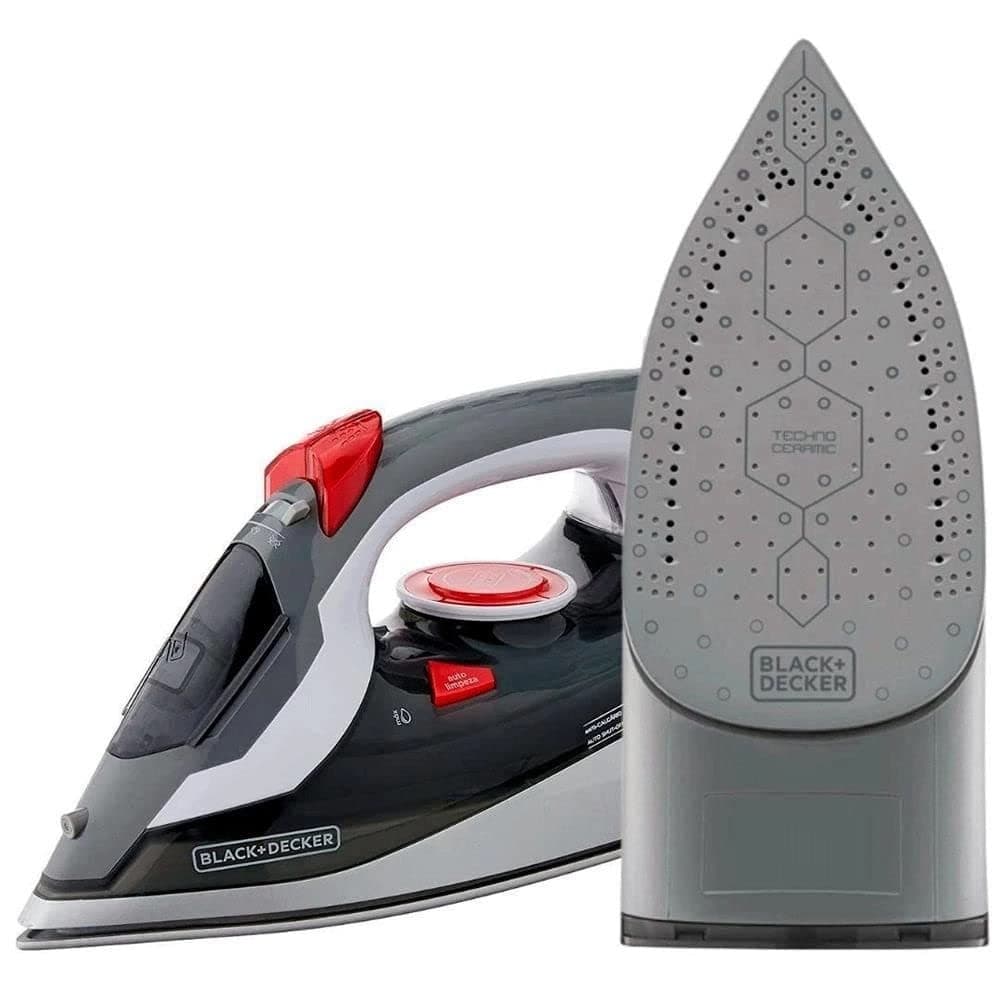 Ferro A Vapor Black Decker Cerâmica Desligamento Automático Base Passar Roupas 127V