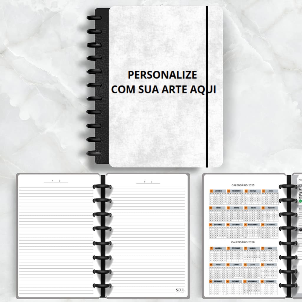 CADERNO DE DISCO INTELIGENTE CAPA DURA - PERSONALIZADO COM SUA FOTO