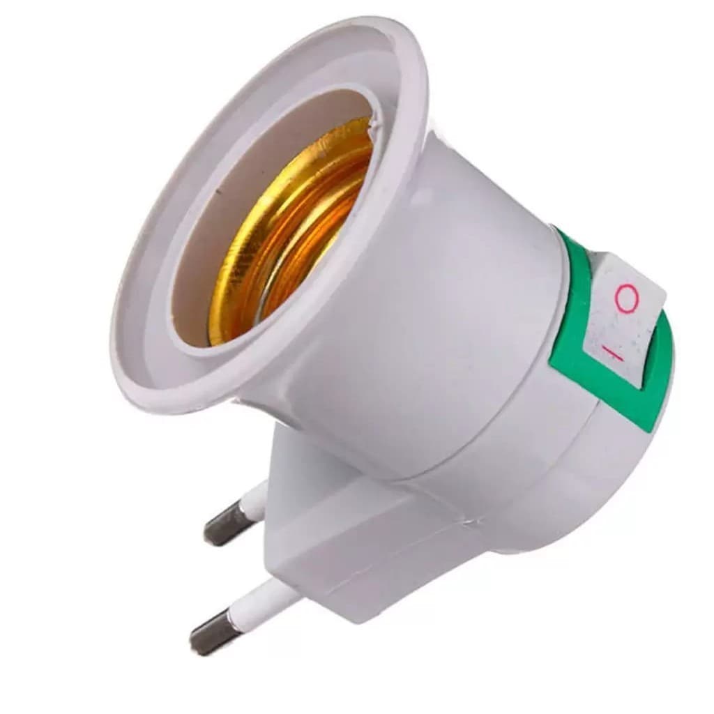 Soquete Bocal Para Lampada E27 Com Tomada C/ Lig/deslig