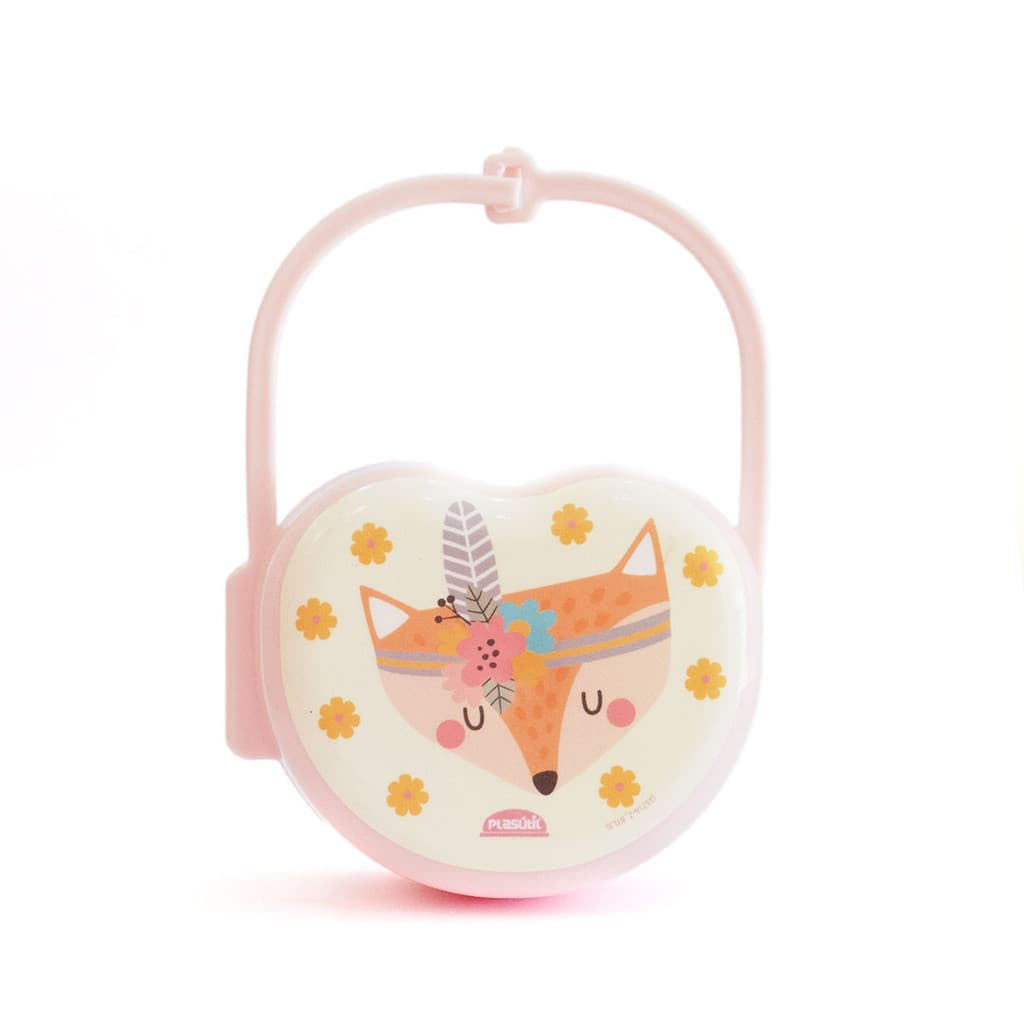 Porta Chupeta Plasútil Porta Bico Com Alça Raposinha ROSA