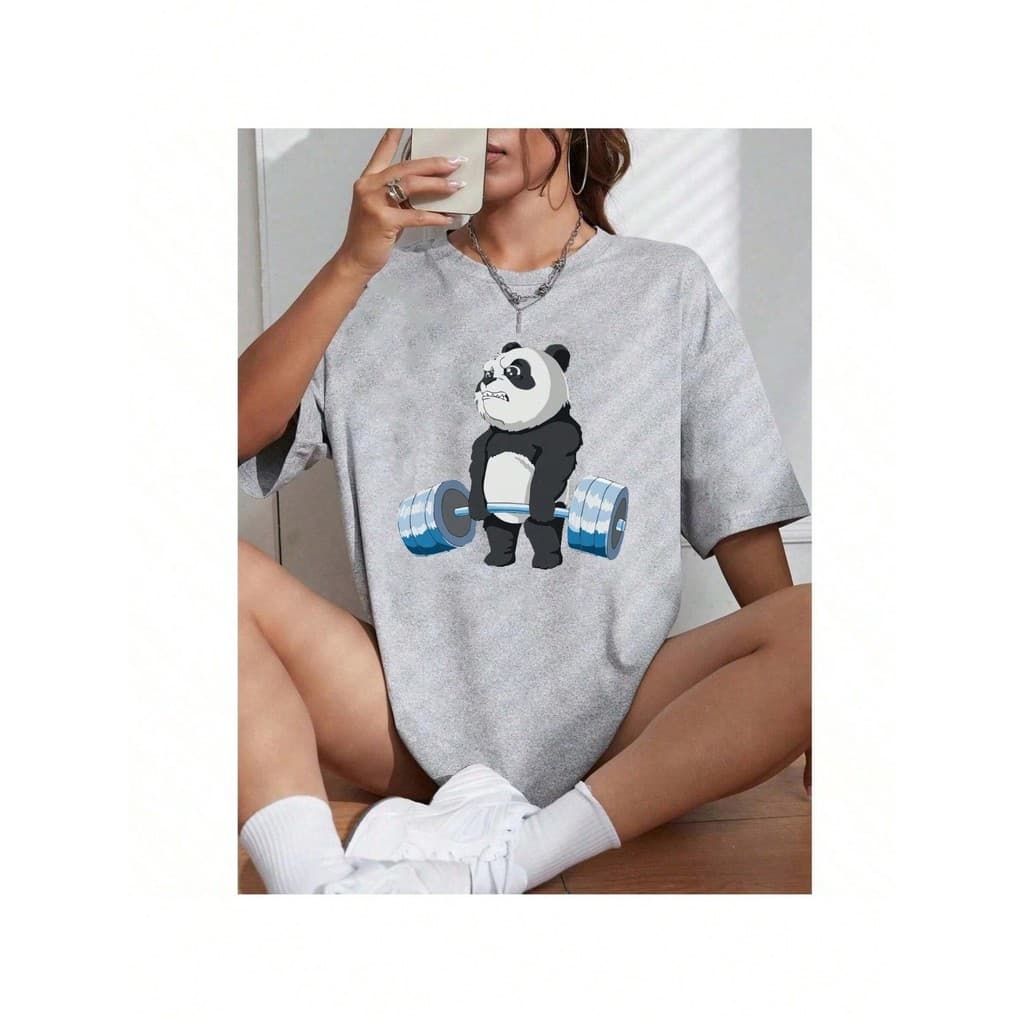 Camiseta Feminina Panda academia Blusa Academia treino 100% algodão