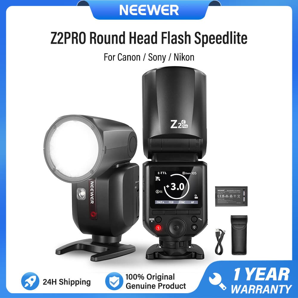 NEEWER Z2PRO 2.4G TTL Cabeça Redonda Flash Speedlite Para Câmera Canon Sony Nikon Fujifilm , Tubo De Quartzo Atualizado