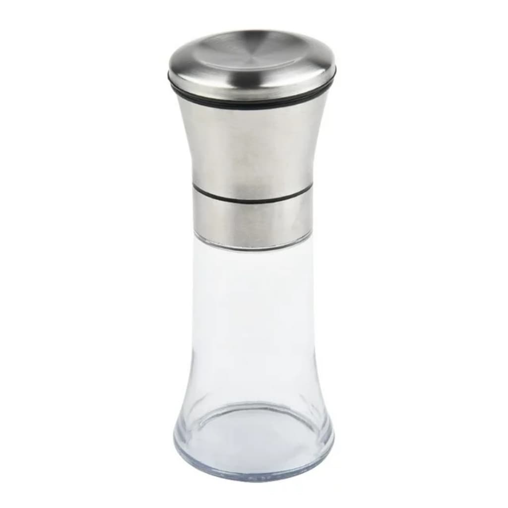 Moedor de Temperos em Grãos com Ajuste Manual  de Tamanho - Aço Inox e Acrílico