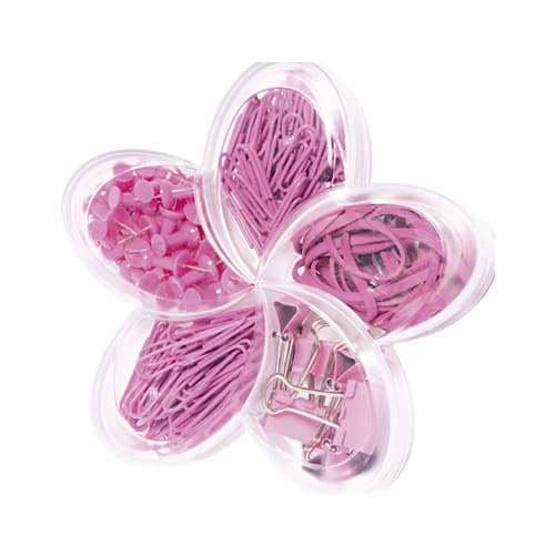 KIT FLOR DE LOTUS PINK (BINDER,PERCEVEJOS,CLIPS E ELASTICOS) - MOLIN